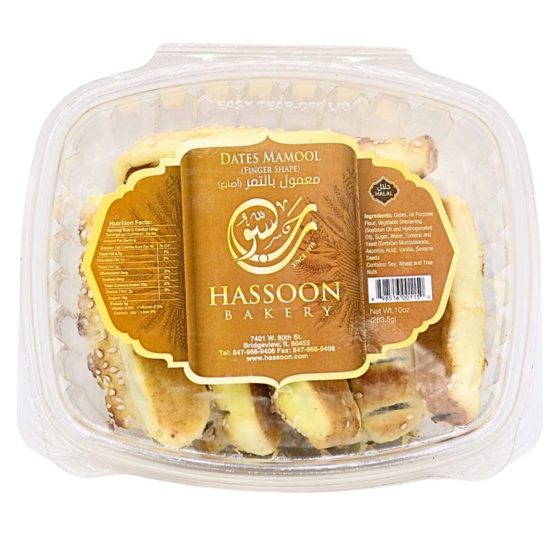 Date Ma'amoul "Finger Shape" 10 oz. by Hassoon Bakery | AlbazaarMarket.com