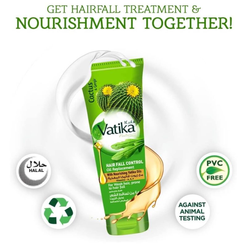 Vatika Naturals Cactus & Gergir Hair Fall Control Oil Replacement 200ml | AlbazaarMarket.com