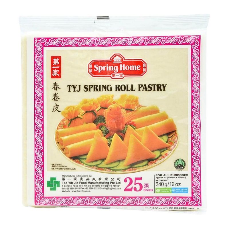 Alt Text: Spring Home TYJ Spring Roll Pastry 8″ - 25 Sheets 12oz | AlbazaarMarket.com