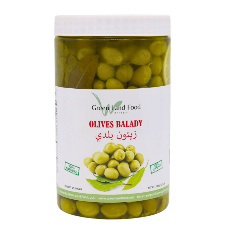 Green Land Food Balady Green Olives 2.2lb (1000g) | stg-albazaarmarket-staging.kinsta.cloud