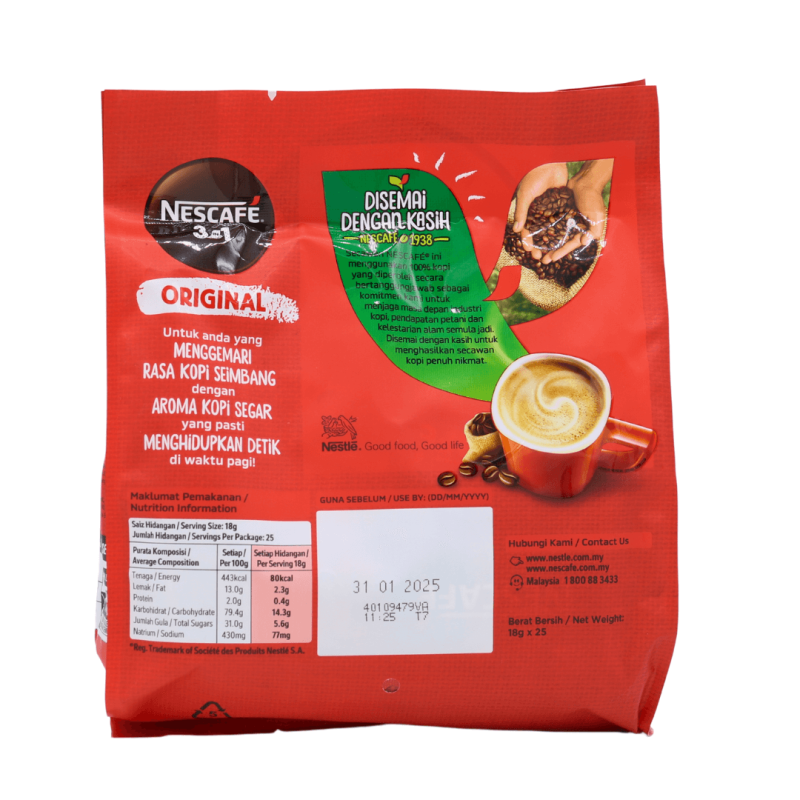 Nescafé 3-in-1 Original Premix Coffee 25x18g | stg-albazaarmarket-staging.kinsta.cloud