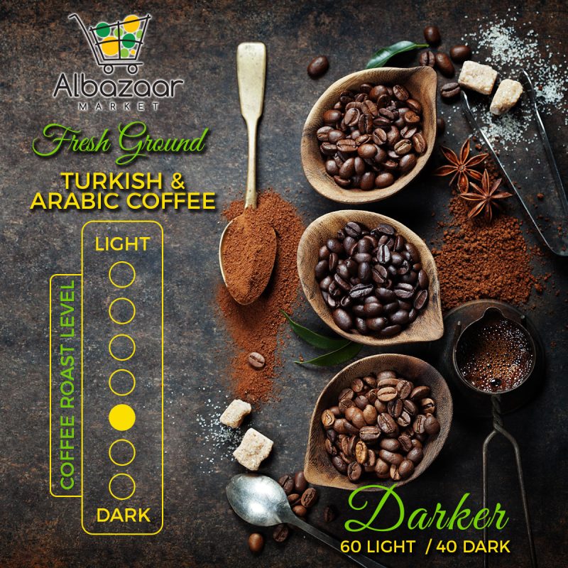Fresh ground Arabic and Turkish Coffee | AlbazaarMarket.com