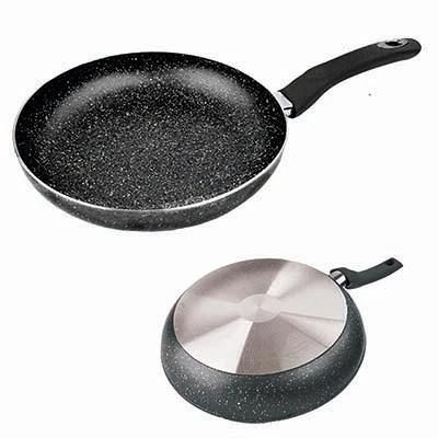 11" (28CM) BLACK MARBLE FRY PAN - 2.5MM
