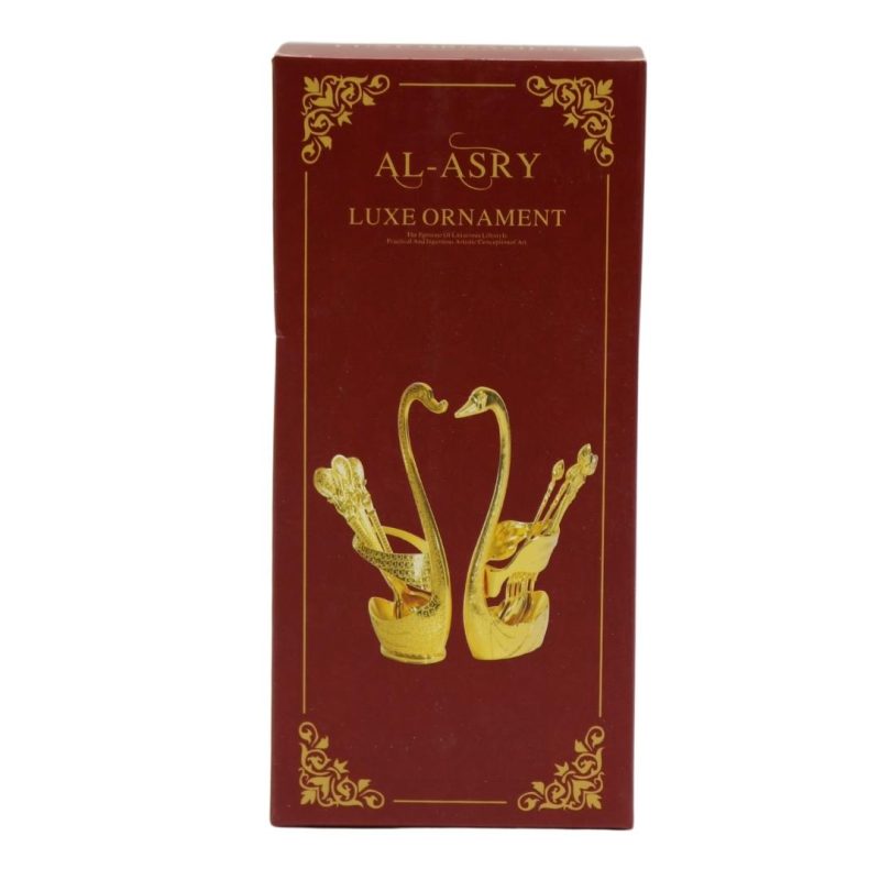 fancy-dessert-flatware-and-holder-gold-set