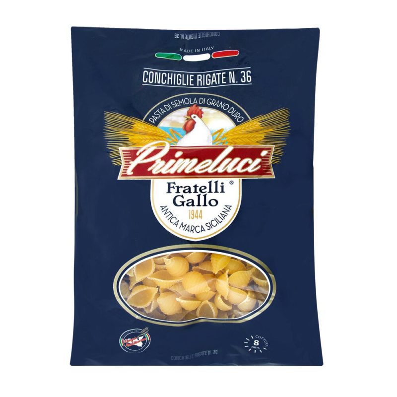 Conchiglie Rigate Shell Pasta (No. 36) 500g by Primeluci | AlbazaarMarket.com