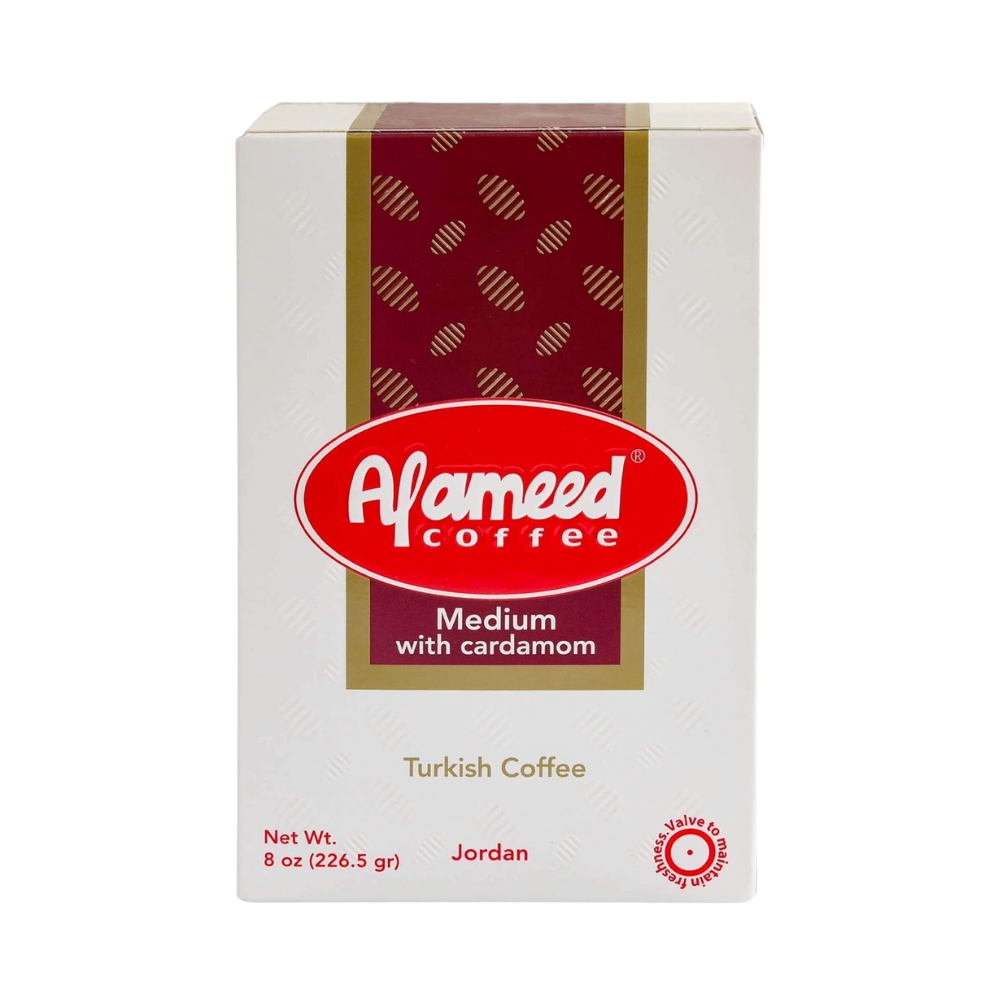 Al Ameed Medium Roast Ground Coffee with Cardamom 8 oz | AlbazaarMarket.com