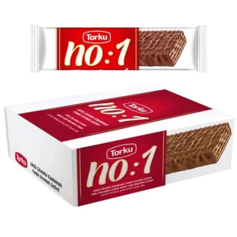 Torku No.1 Chocolate Milk Cream Wafer 35g/24 Units شوكولاتة توركو نمبر ون ويفر