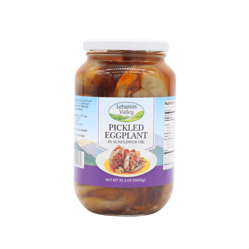Lebanon Valley Pickled Eggplant in Sunflower Oil 1000g | Albazaar Market