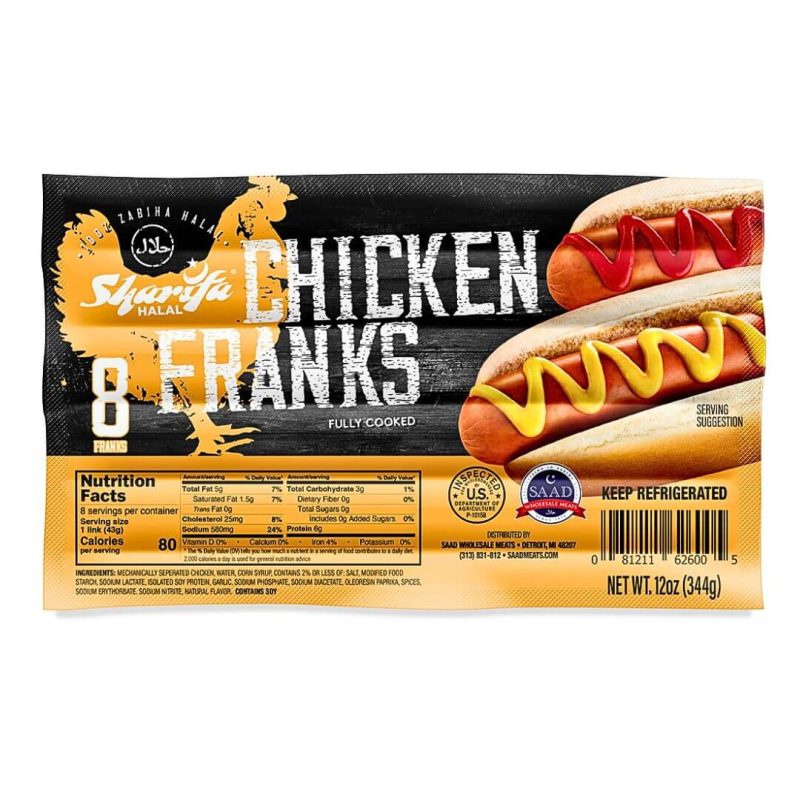 Sharifa Halal Chicken Franks Hotdogs 12oz | AlbazaarMarket.com