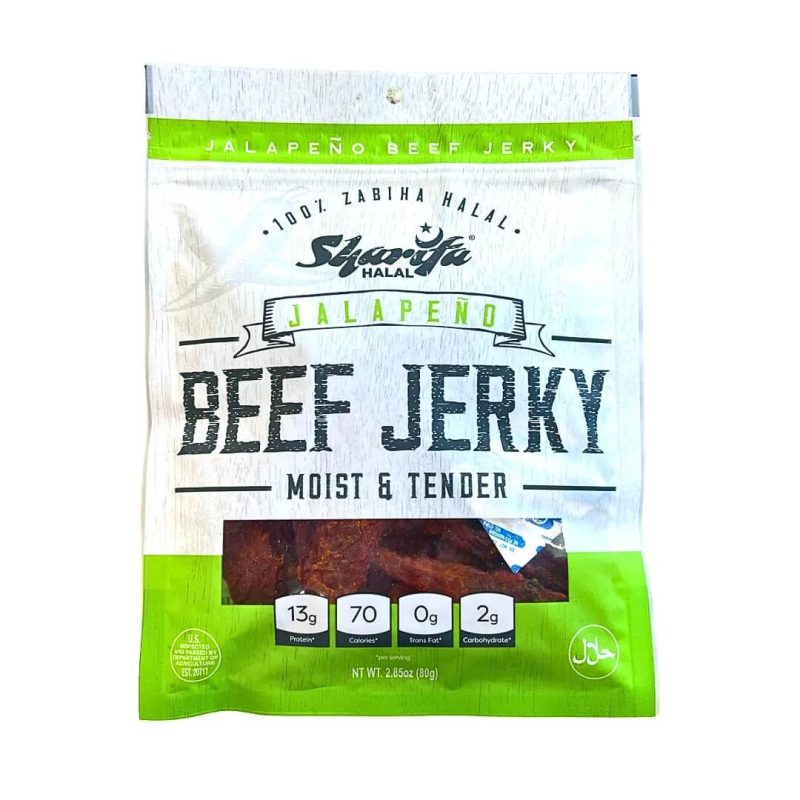 Sharifa Halal Jalapeño Beef Jerky 80g | AlbazaarMarket.com