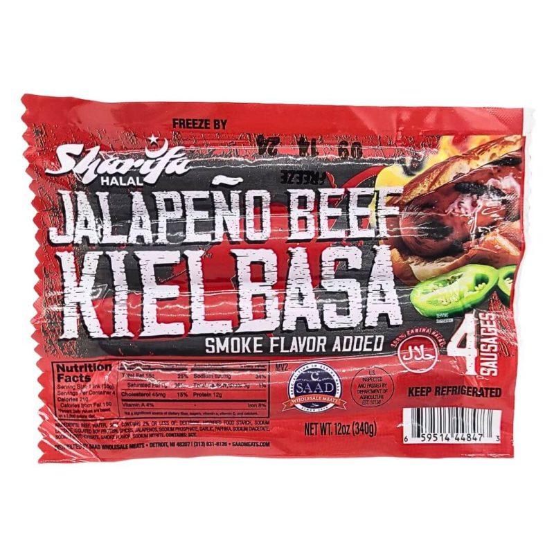 Sharifa Halal Jalapeño Beef Kielbasa Sausage 12oz | AlbazaarMarket.com