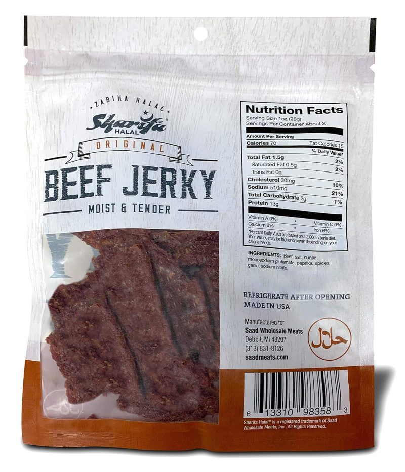 Sharifa Halal Original Beef Jerky 80g | AlbazaarMarket.com