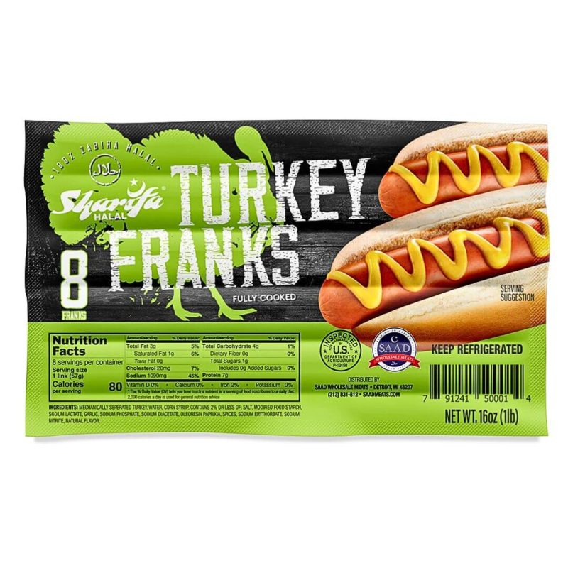 Sharifa Halal Turkey Franks Hotdogs 16oz | AlbazaarMarket.com