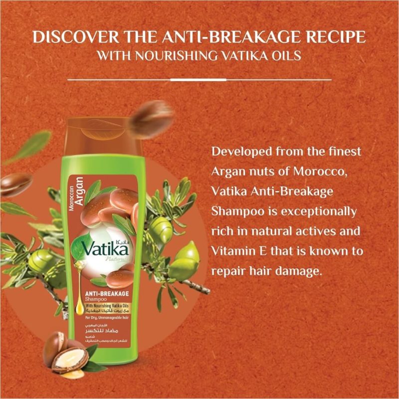 Vatika Naturals Moroccan Argan Anti-Breakage Shampoo 400ml | AlbazaarMarket.com
