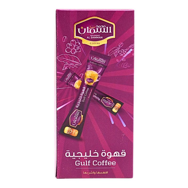 Al Samman Arabic Gulf Coffee with Cardamom and Saffron 10g x 12 Sachets | stg-albazaarmarket-staging.kinsta.cloud