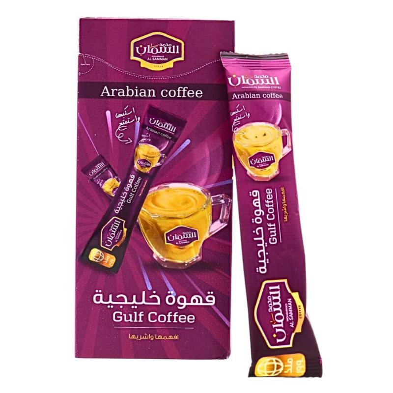 Al Samman Arabic Gulf Coffee with Cardamom and Saffron 10g x 12 Sachets | stg-albazaarmarket-staging.kinsta.cloud