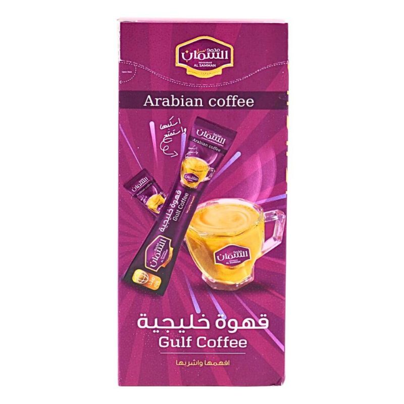 Al Samman Arabic Gulf Coffee with Cardamom and Saffron 10g x 12 Sachets | stg-albazaarmarket-staging.kinsta.cloud