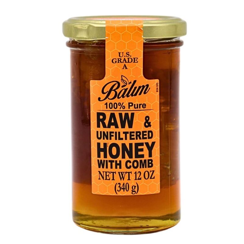 Balum 100% Pure Raw & Unfiltered Honey with Comb 12oz | stg-albazaarmarket-staging.kinsta.cloud