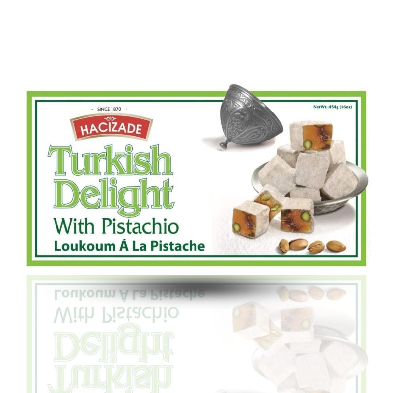 Hacizade Turkish Delight with Pistachio 16 Oz.