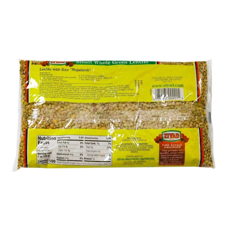 Ziyad Small Green Whole Lentils 16 oz | stg-albazaarmarket-staging.kinsta.cloud