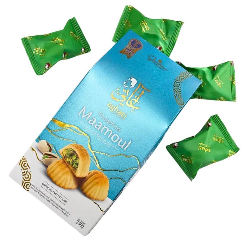 Aghati Maamoul Shortbread Cookies Filled with Premium Pistachios 350g | stg-albazaarmarket-staging.kinsta.cloud
