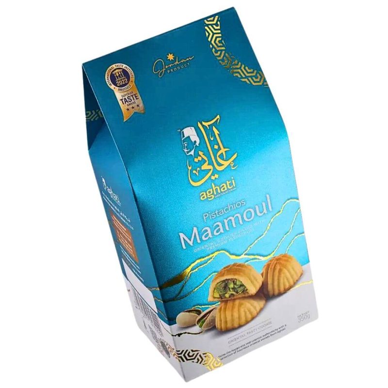 Aghati Maamoul Shortbread Cookies Filled with Premium Pistachios 350g | stg-albazaarmarket-staging.kinsta.cloud