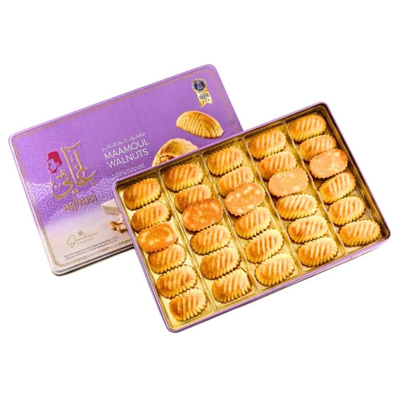 Aghati Maamoul Shortbread Cookies Filled with Premium Walnuts 1000g | stg-albazaarmarket-staging.kinsta.cloud