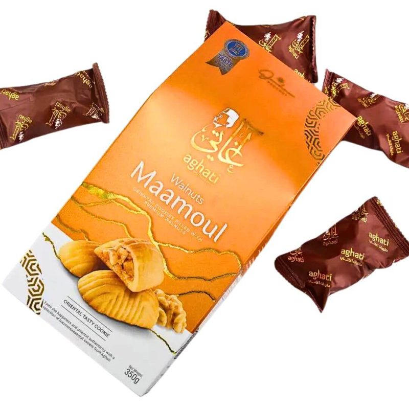 Aghati Maamoul Shortbread Cookies Filled with Premium Walnuts 350g | stg-albazaarmarket-staging.kinsta.cloud