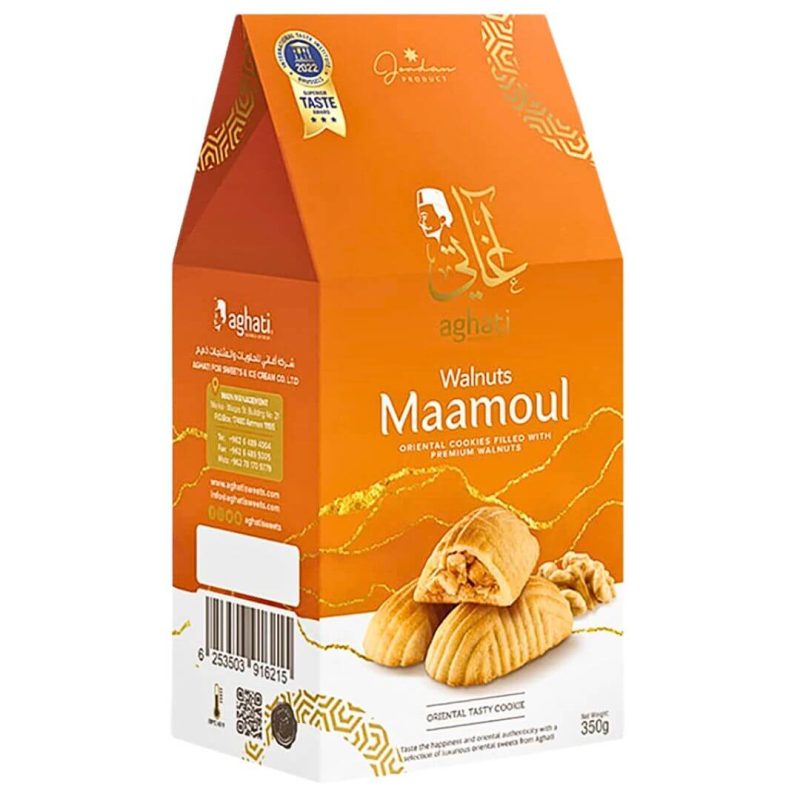 Aghati Maamoul Shortbread Cookies Filled with Premium Walnuts 350g | stg-albazaarmarket-staging.kinsta.cloud