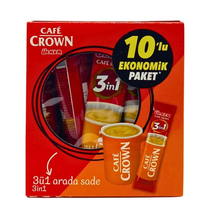 ULKER Cafe Crown 3-in-1 Instant Coffee 18g (10 Sachets) | stg-albazaarmarket-staging.kinsta.cloud