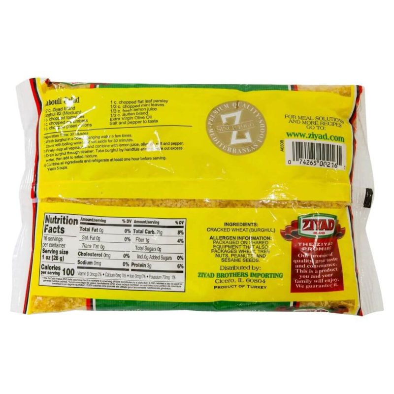 Ziyad Cracked Wheat Medium Burghul #2 16oz | stg-albazaarmarket-staging.kinsta.cloud
