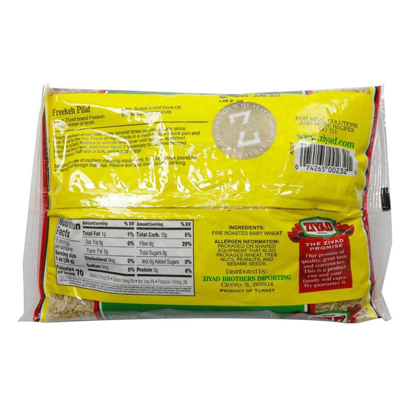 Ziyad Fine Roasted Green Wheat Freekeh 16oz | stg-albazaarmarket-staging.kinsta.cloud