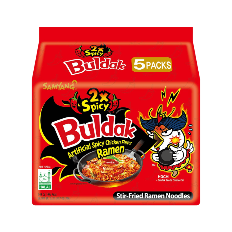 Samyang 2X Buldak Hot Spicy Chicken Stir-Fried Ramen 4.94 oz (Pack of 5) | stg-albazaarmarket-staging.kinsta.cloud