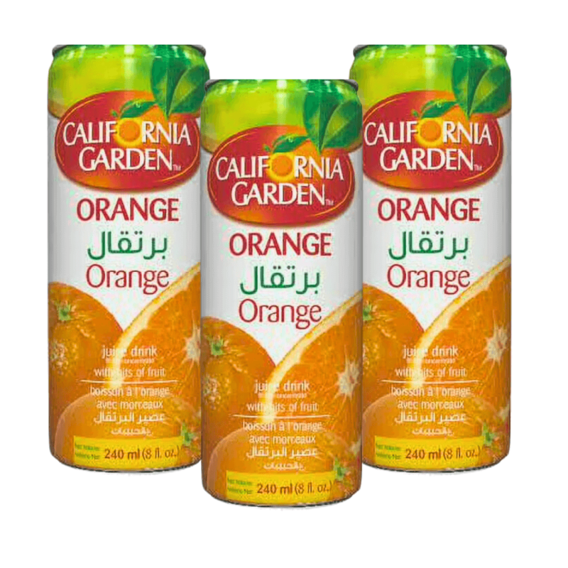 California Garden Orange Juice with Real Fruit Pieces 3-Pack (240ml) | AlbazaarMarket.com