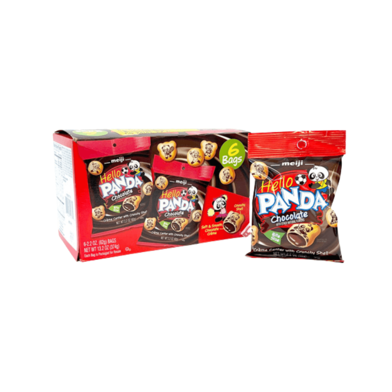 Meiji Hello Panda Chocolate Crème Filled Cookies, 2.2 oz, Pack of 6 | Albazaar Market