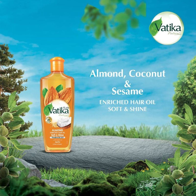 Vatika Naturals Almond Enriched Hair Oil Soft & Shine 200ml | Albazaar Market
