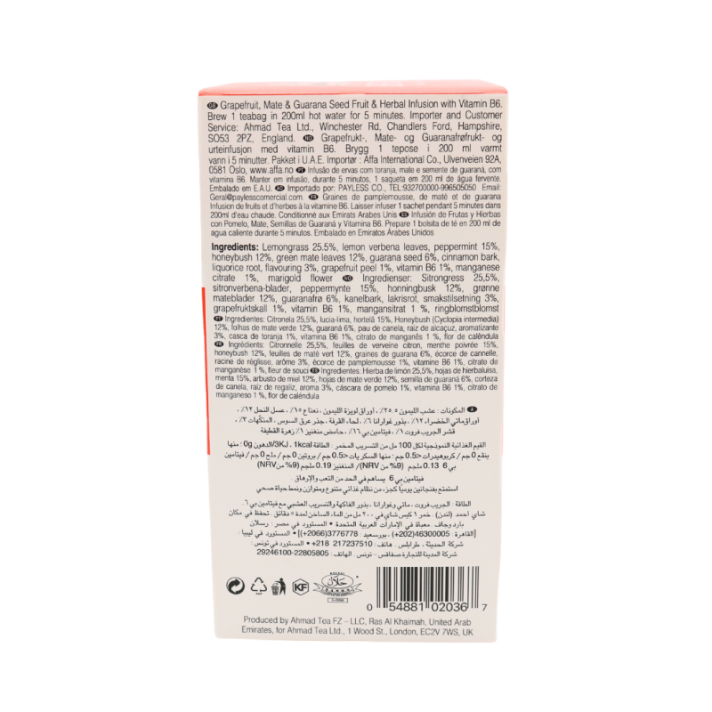 Ahmad Tea Energy - 20 Bags x 1.5g | Natural Energy Boost