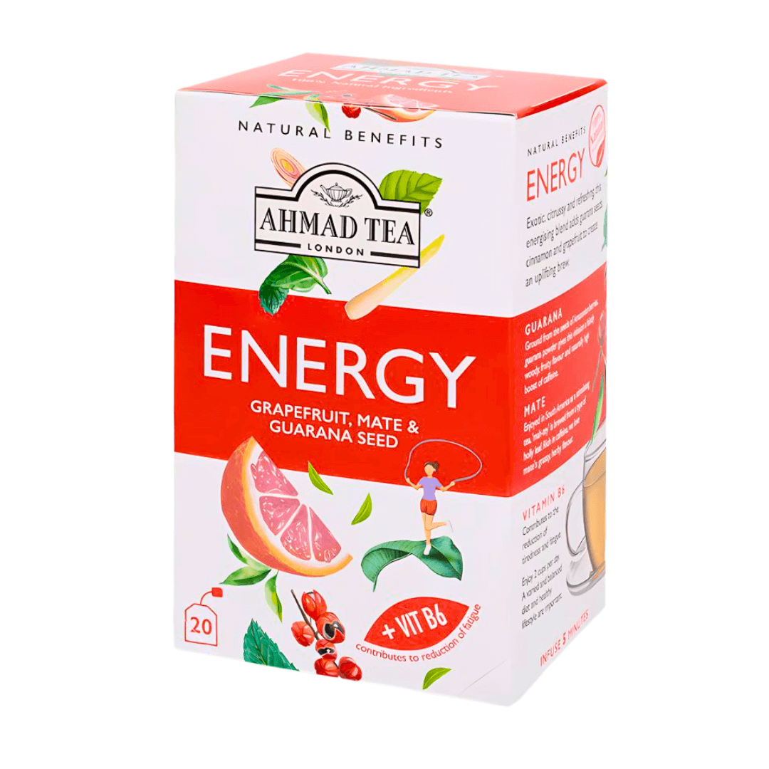 Ahmad Tea Energy - 20 Bags x 1.5g | Natural Energy Boost
