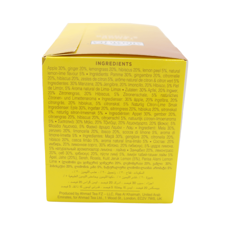 Ahmad Tea Lemon & Ginger - 20 Bags x 2g | Revitalizing Herbal Tea